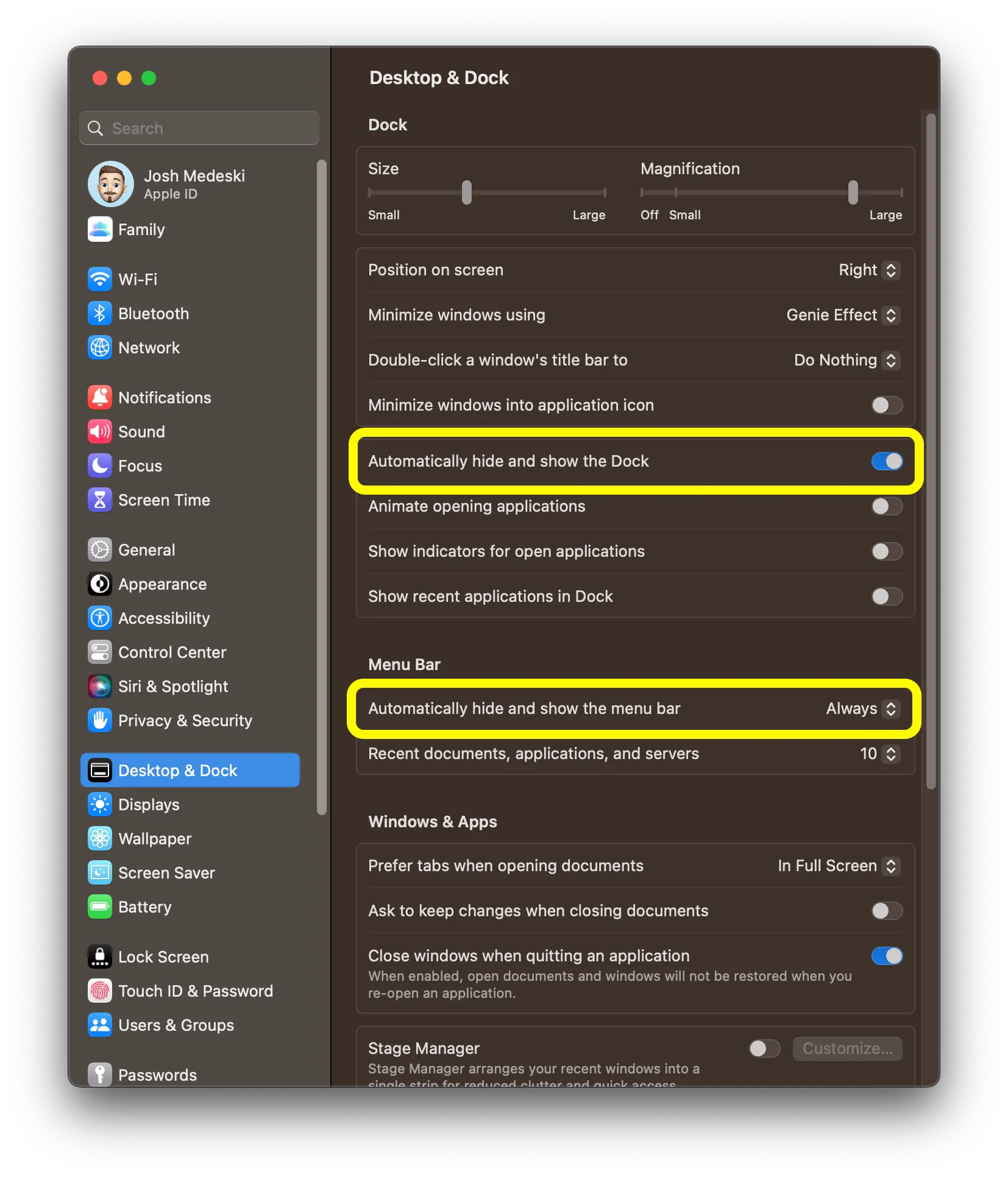macOS setting screenshot