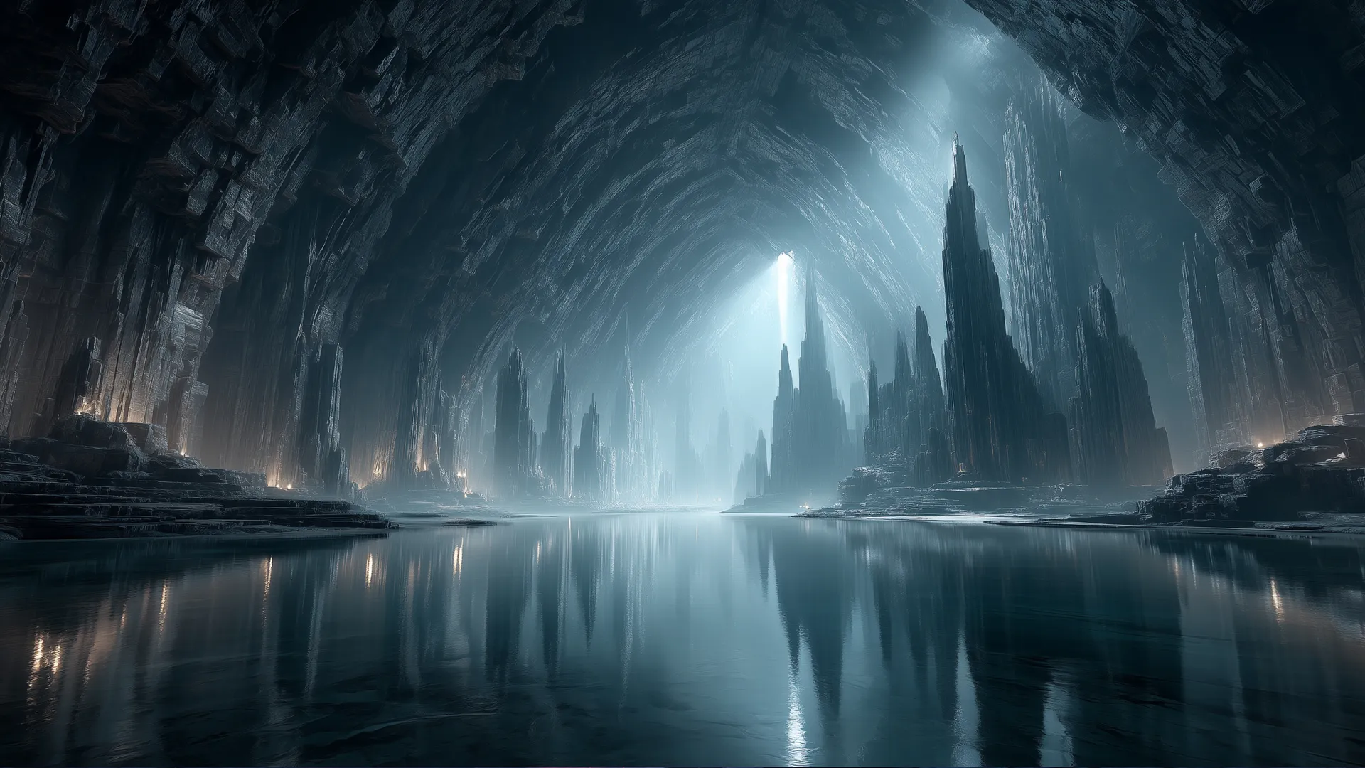 Dark Obsidian Cave