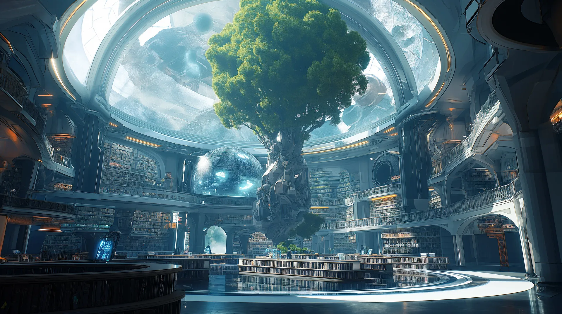 Futuristic Tree Library