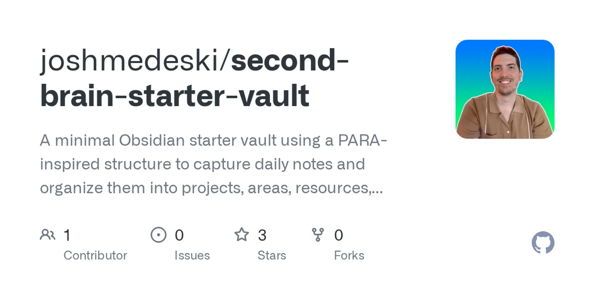 Second Brain Starter Vault hero
