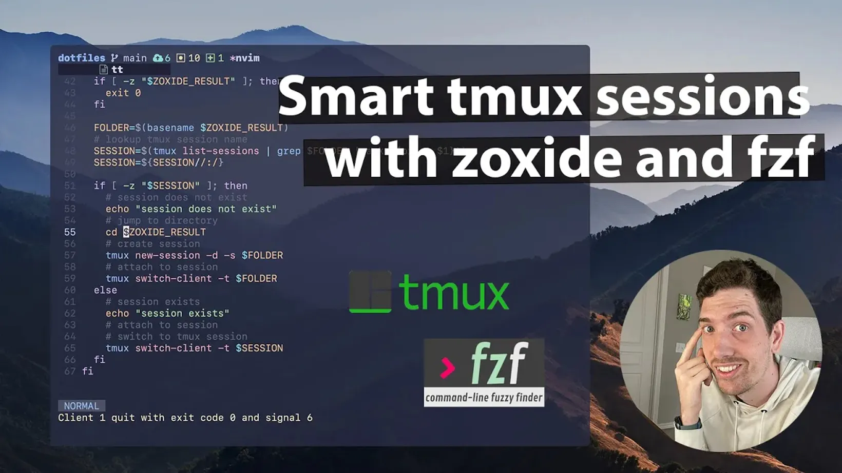 Smart tmux sessions with zoxide and fzf hero