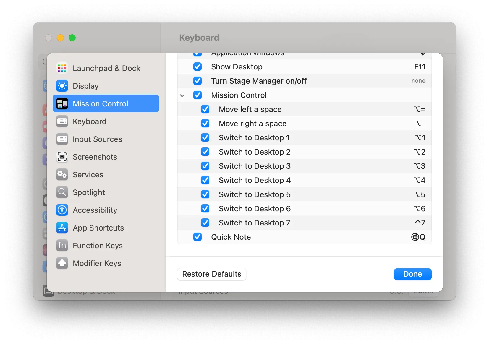 switch to desktop keyboard shortcut ventura